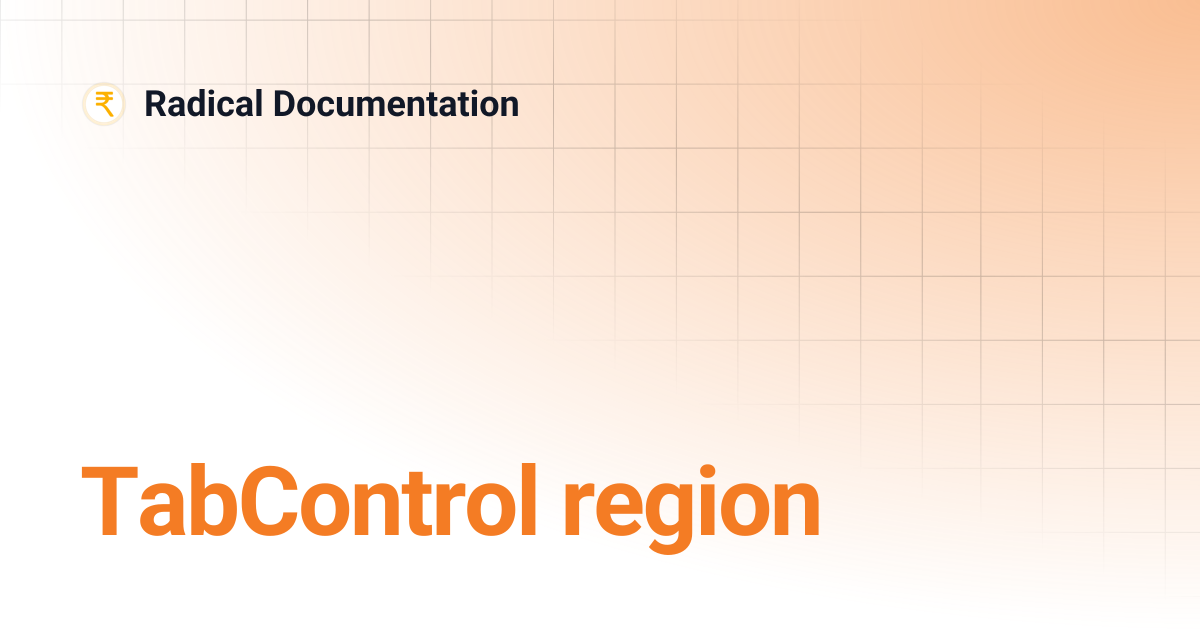 TabControl region | Radical Documentation